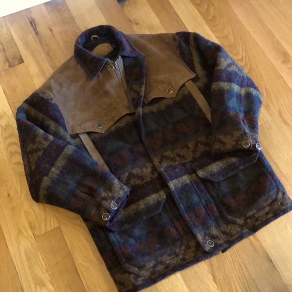 Woolrich Other - Woolrich vintage aztec coat jacket wool leather